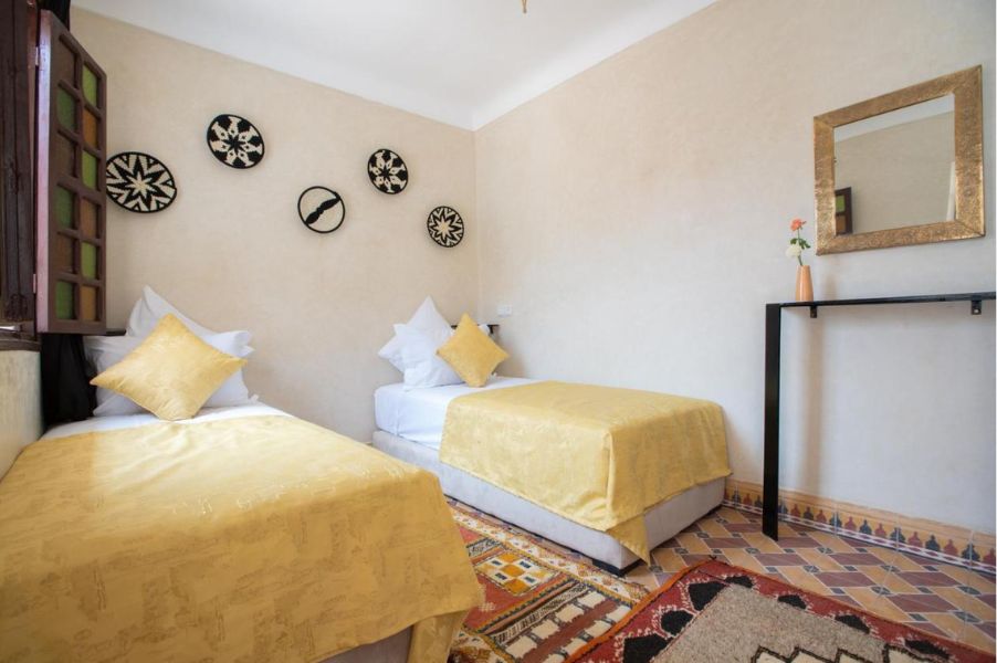 Chambre avec deux lits Riad Albaraka